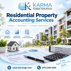 Simplify property finances with professional residential property accounting services from Karma Global Solution. Get support with income and expense tracking, financial reporting, reconciliations, and organized property records. Our accounting solutions help property owners and managers maintain clearer financial visibility and make informed decisions. For more information, call (973) 836-5365.